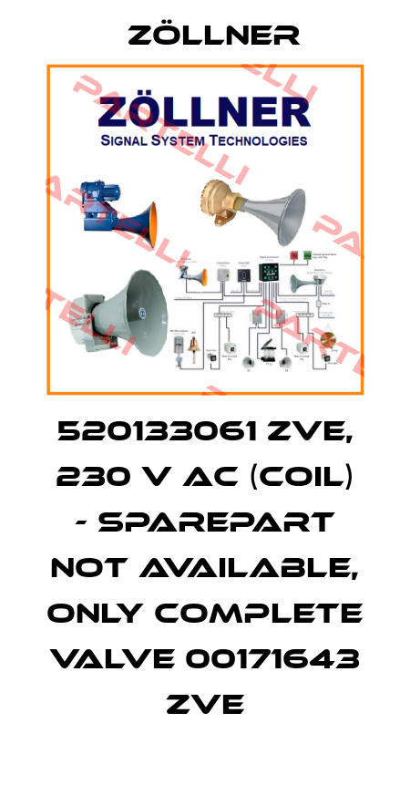 520133061 ZVE, 230 V AC (Coil) - sparepart not available, only complete valve 00171643 ZVE Zöllner