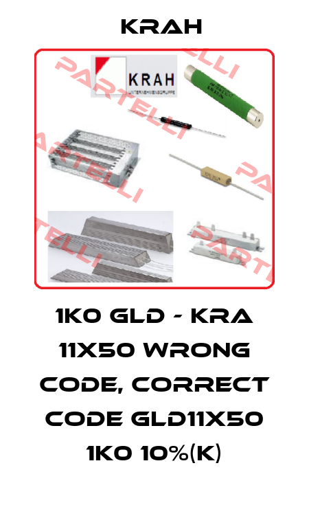 1K0 GLD - KRA 11x50 wrong code, correct code GLD11x50 1K0 10%(K) Krah