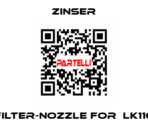 Filter-nozzle for  LK110 Zinser