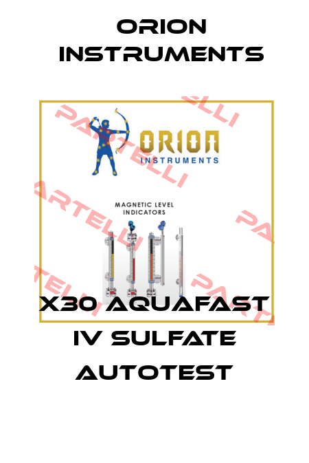 X30 AQUAFAST IV SULFATE AUTOTEST Orion Instruments