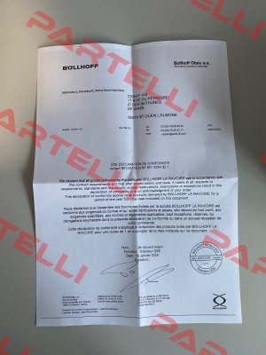 CERTIFICATE OF CONFORMITY NFL 00-015C BOLLHOFFOTALU Böllhoff