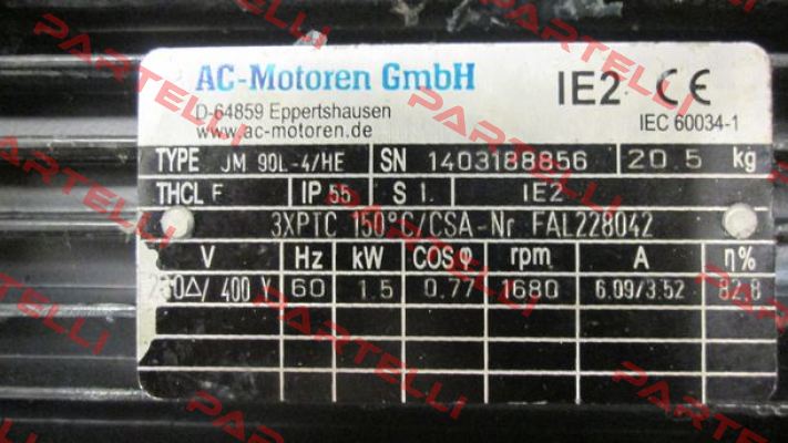JM 90L-4/HE old code, new code FCA 90 L-4/HE AC Motoren