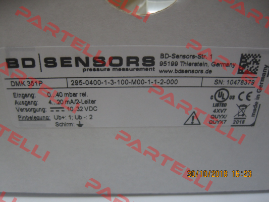 DMK 351P / Code: 295-0400-1-3-100-M00-1-1-2-000 Bd Sensors