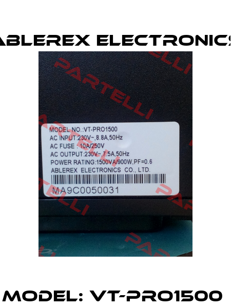 Model: VT-PRO1500  Ablerex Electronics