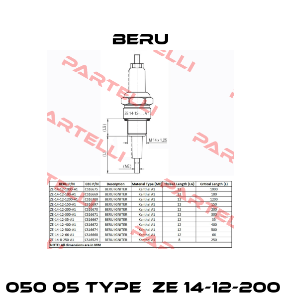 29 050 05 Type  ZE 14-12-200 A1 Beru